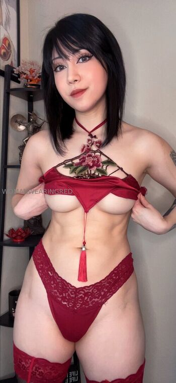 womanwearingred